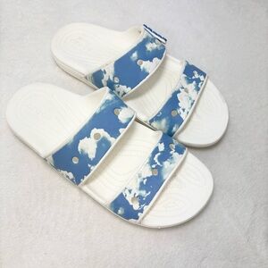 CROCS Blue Sky Pattern Sandals Size 11